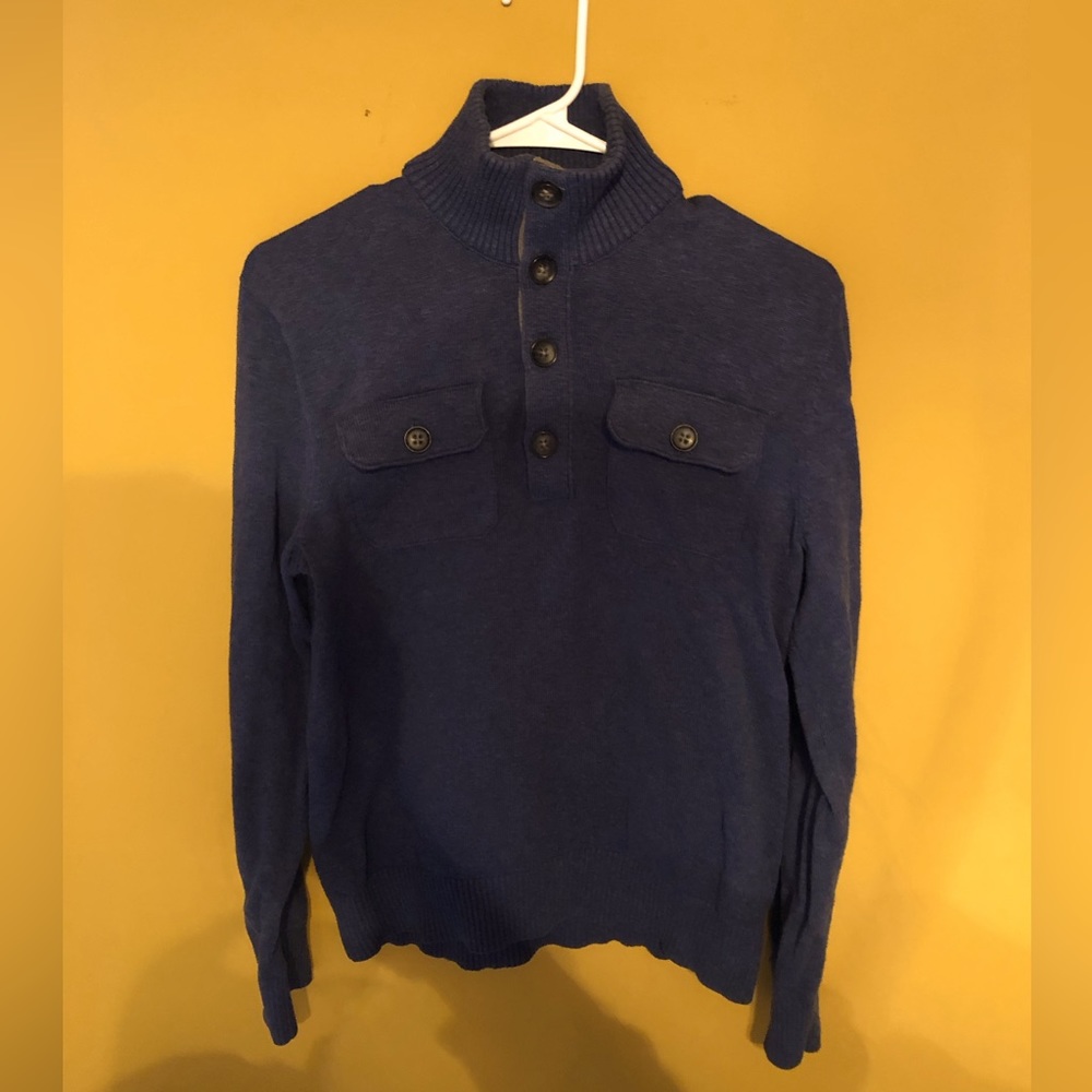 Banana Republic Men’s Mock Turtleneck Blue Sweater Small